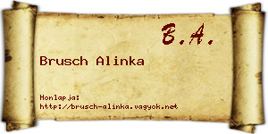 Brusch Alinka névjegykártya